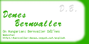 denes bernvaller business card